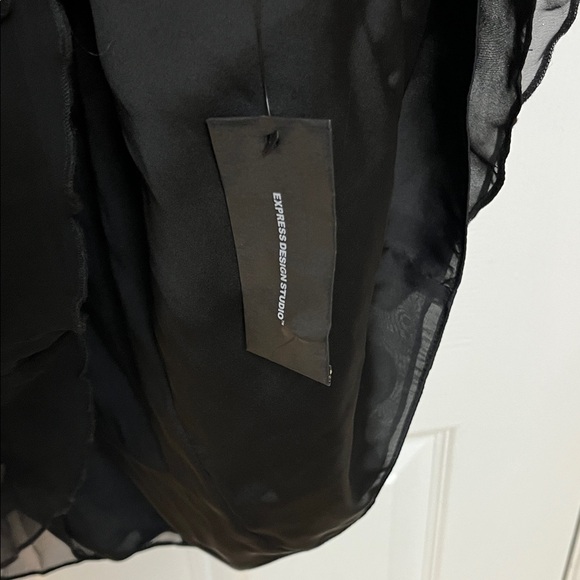 Express Black Ruffled Mini Dress - Picture 5 of 5